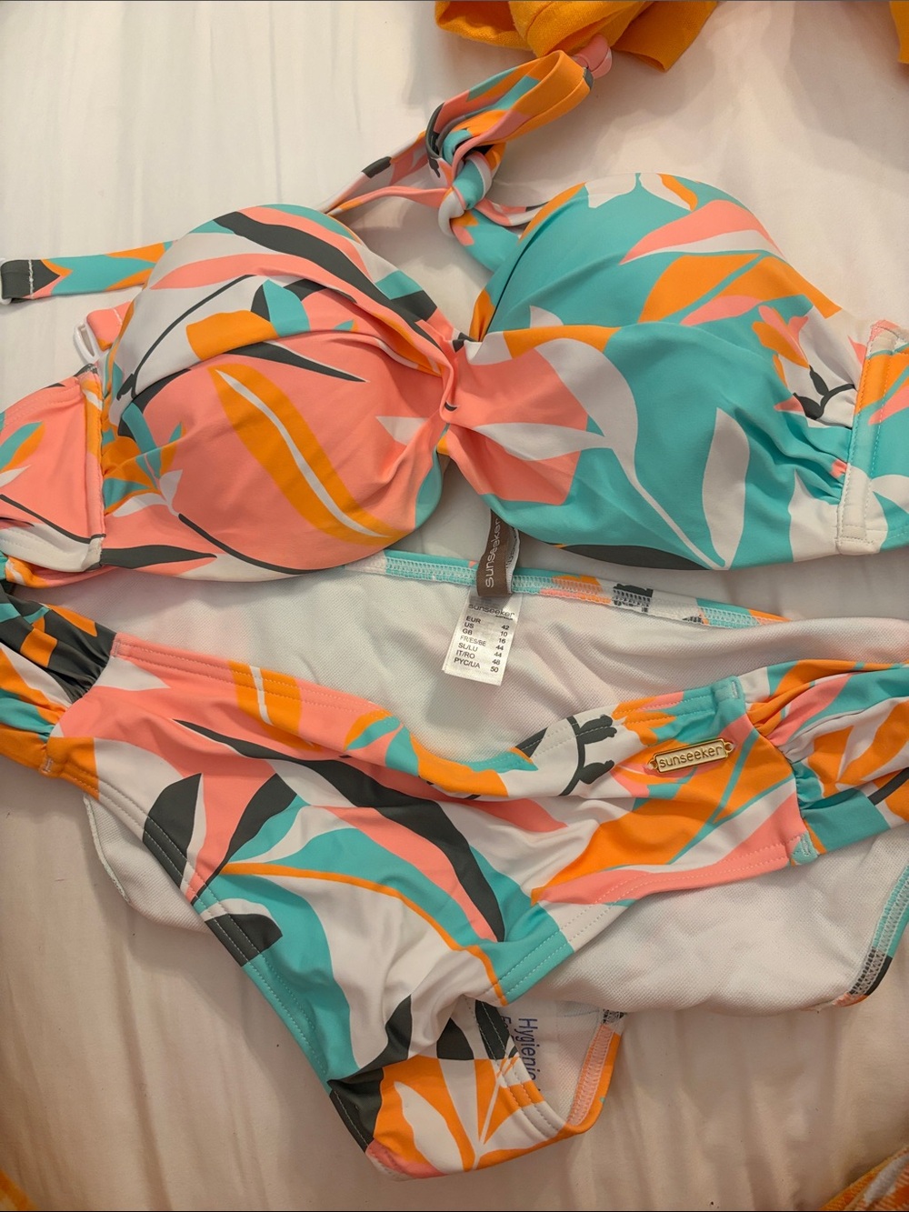 Sunseeker Coral Teal Tropical Print Bikini